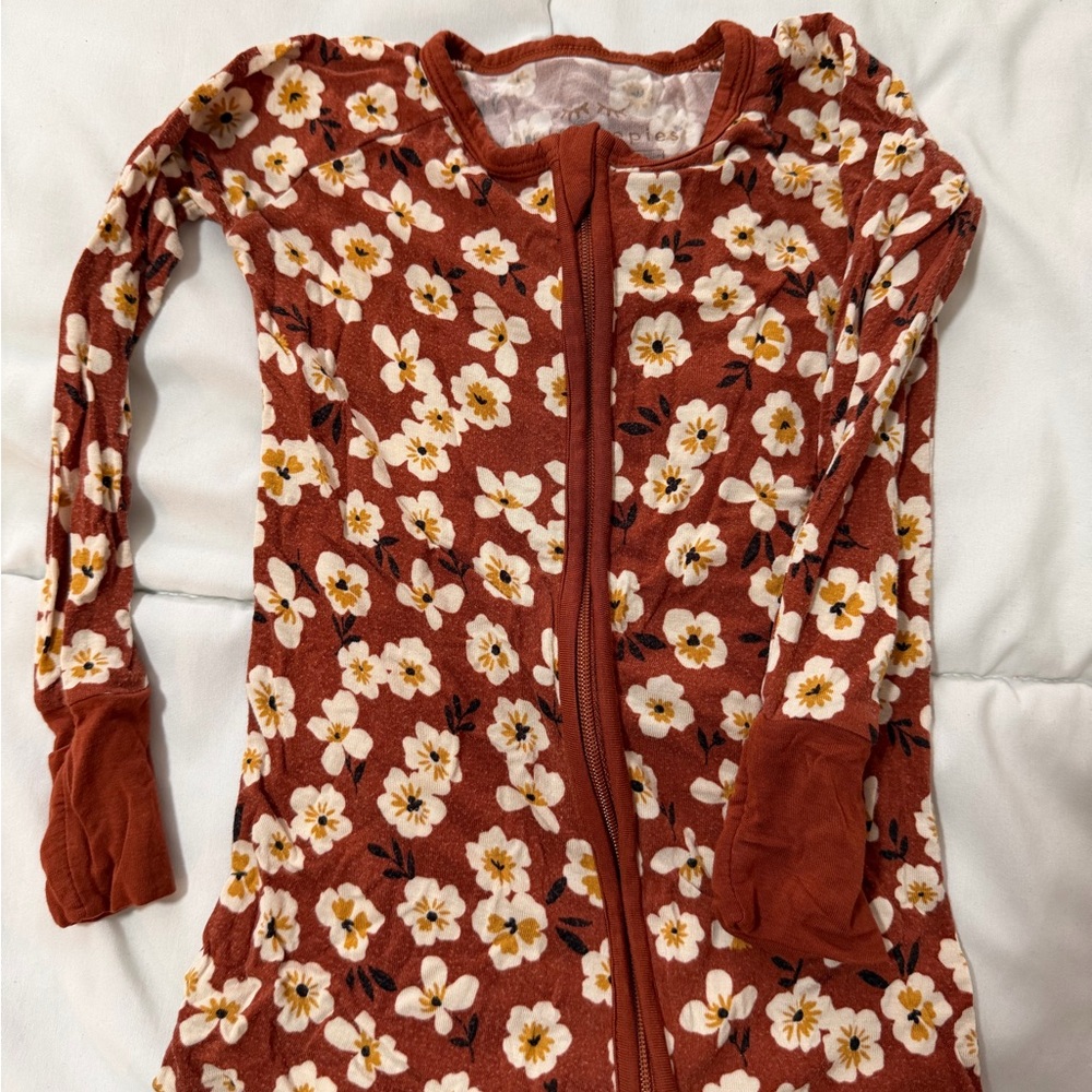 Little Sleepies Mocha Blooms Zippy